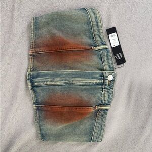 Fashion Nova Blue and Orange Crop Top